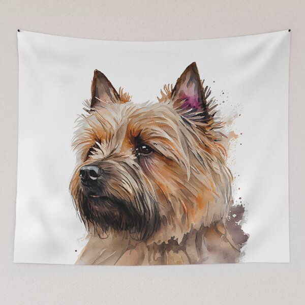 Artikelvorschau, Watercolor Painting of Cairn Terrier Small Dog Breed 2 entworfen und verkauft von Nalaxation.