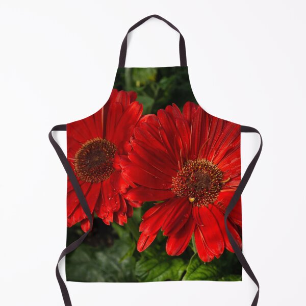 Item preview, The Glorious Red Duo - Two Scarlet Gerbera Daisies  designed and sold by Georgia Mizuleva.