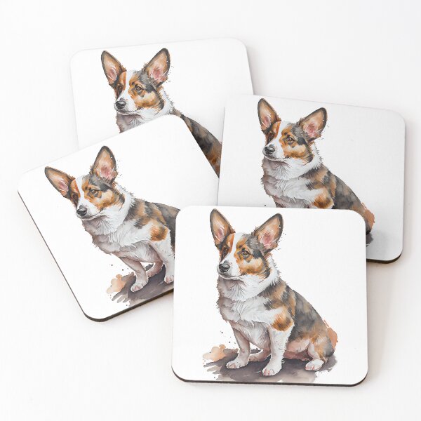 Item preview, Watercolor Painting of Cardigan Welsh Corgi Small Dog Breed 2 designed and sold by Nalaxation.