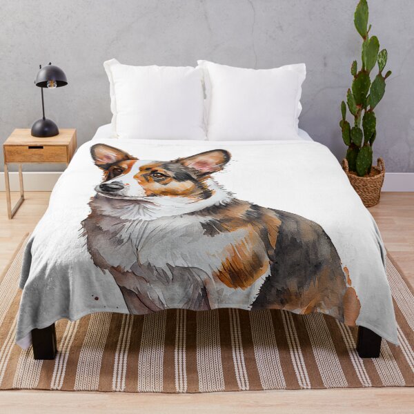 Item preview, Watercolor Painting of Cardigan Welsh Corgi Small Dog Breed 2 designed and sold by Nalaxation.