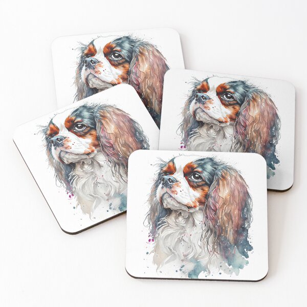 Item preview, Watercolor Painting of Cavalier King Charles Spanielr Small Dog Breed designed and sold by Nalaxation.
