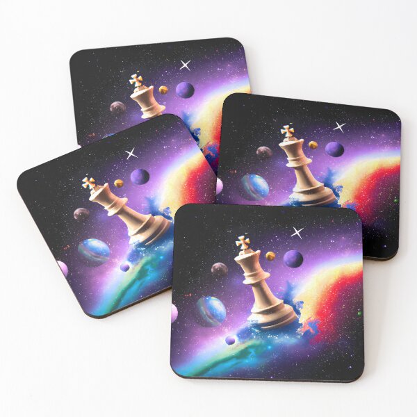 Item preview, Illuminated Monarch: An Art Piece of a Colorful Chess King Amidst the Stars designed and sold by arcanemuse.