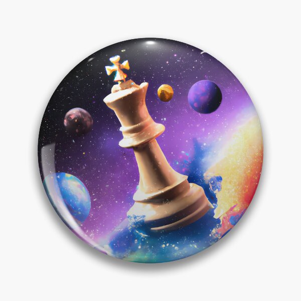 Item preview, Illuminated Monarch: An Art Piece of a Colorful Chess King Amidst the Stars designed and sold by arcanemuse.