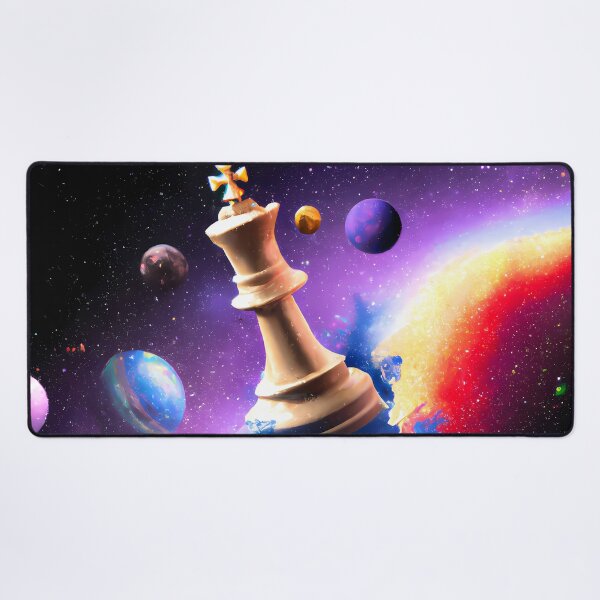 Item preview, Illuminated Monarch: An Art Piece of a Colorful Chess King Amidst the Stars designed and sold by arcanemuse.