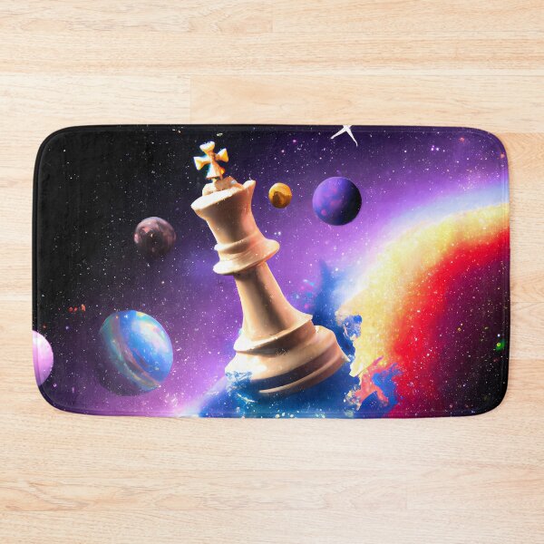 Item preview, Illuminated Monarch: An Art Piece of a Colorful Chess King Amidst the Stars designed and sold by arcanemuse.