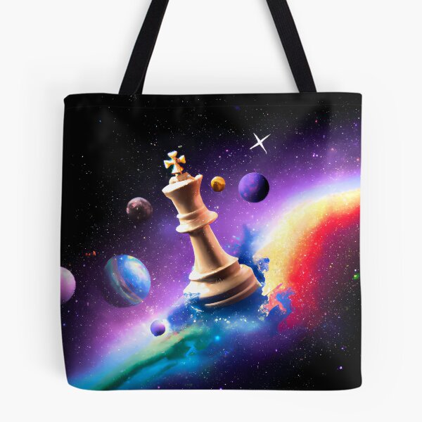 Item preview, Illuminated Monarch: An Art Piece of a Colorful Chess King Amidst the Stars designed and sold by arcanemuse.