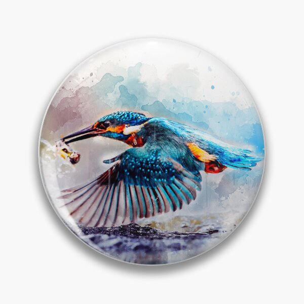 Item preview, watercolor Kingfisher designed and sold by Deco-Design.