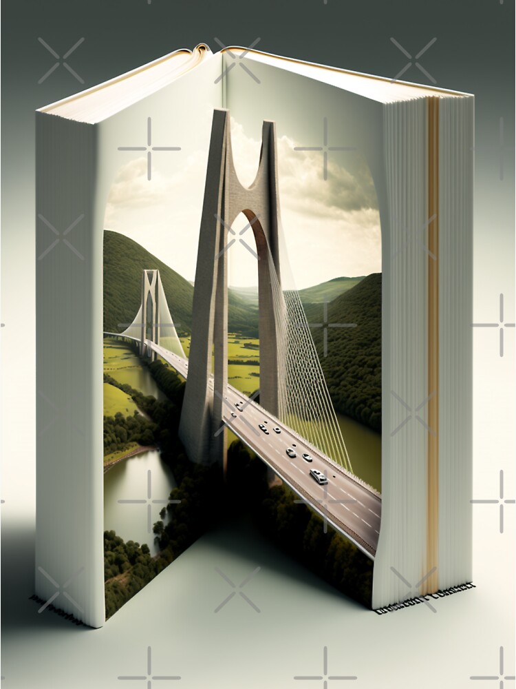 Thumbnail 3 of 3, Sticker, Brook - Bridge a Book Concept designed and sold by AI-nspiration.