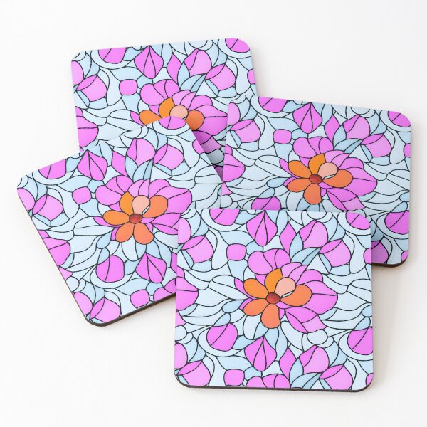 Item preview, Pink and White Orchid Flower Abstract Art - Stained Glass  designed and sold by Artilize.