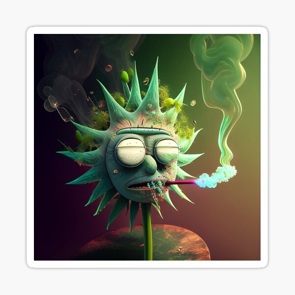 Rick and Morty Stickers pot head rick 420 weed