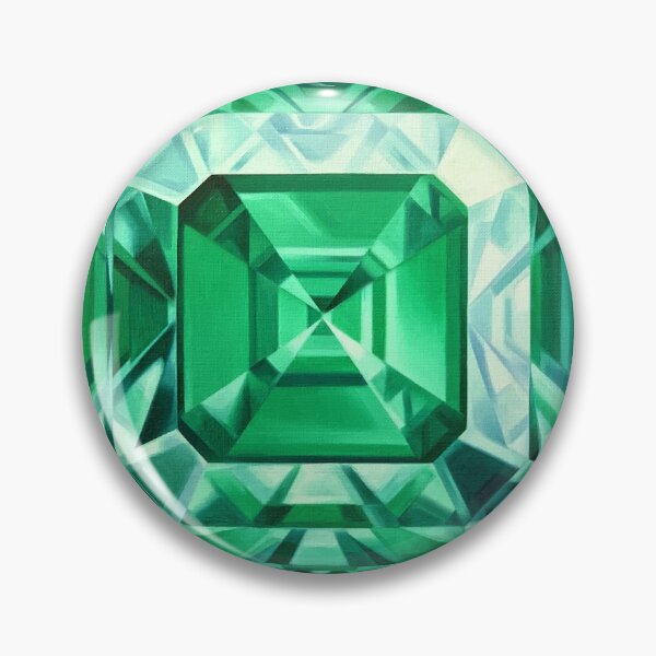 Item preview, Emerald Gemstone Painting. Gem Print. Handpainted Crystal Art designed and sold by AmberSunArt.
