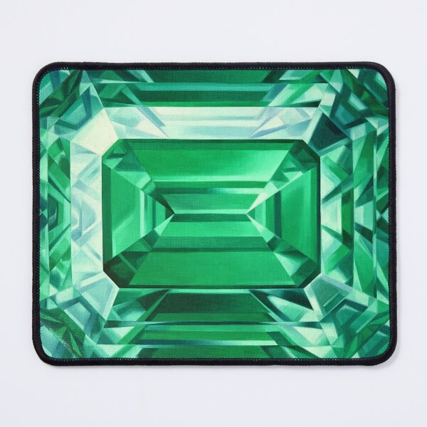 Item preview, Emerald Gemstone Painting. Gem Print. Handpainted Crystal Art designed and sold by AmberSunArt.