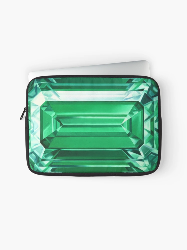 Emerald Gemstone Painting. Gem Print. Handpainted Crystal Art Laptop  Sleeve for Sale by AmberSunArt