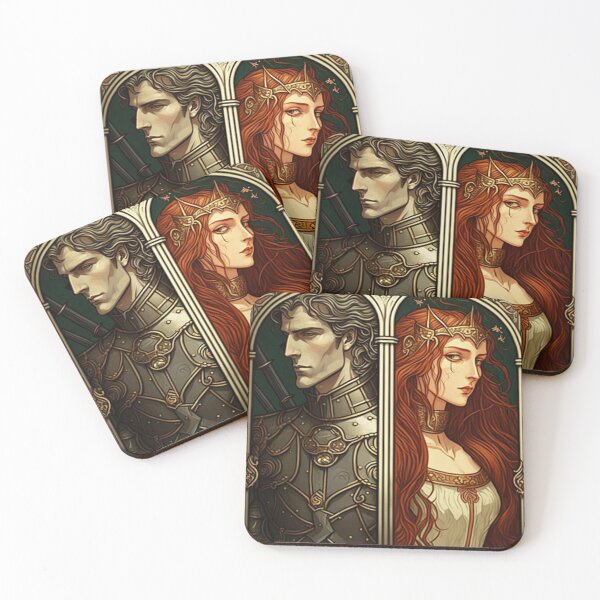 Item preview, Lancelot and Guinevere - Art Nouveau  designed and sold by ArtNouveauChic.