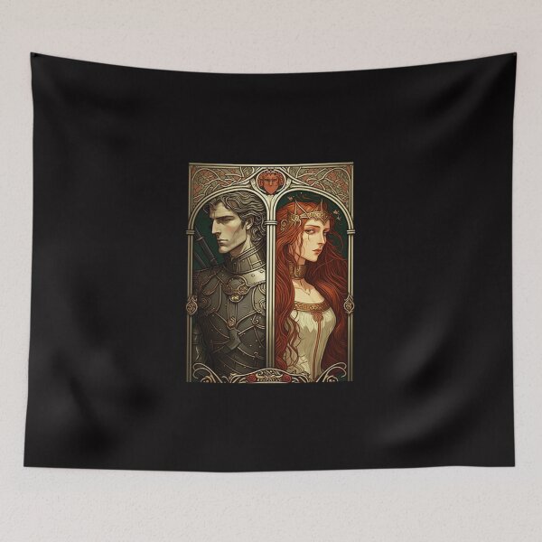 Artikelvorschau, Lancelot und Guinevere - Jugendstil entworfen und verkauft von ArtNouveauChic.