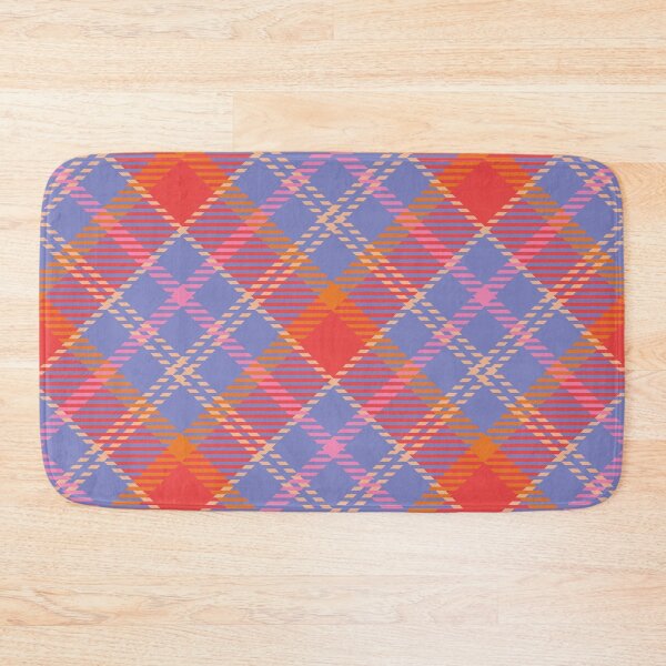 Item preview, Vintage 70'S plaid lightpurple orange khaki pink background designed and sold by UnaWu533.