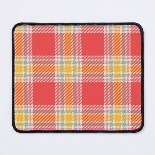 Item preview, Vintage 70'S plaid coral yellow light green pink background designed and sold by UnaWu533.