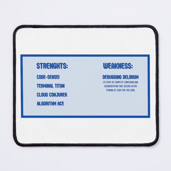 Item preview, Software Engineer strenghts and weakness | Digital text art | Blue design designed and sold by egilsee.