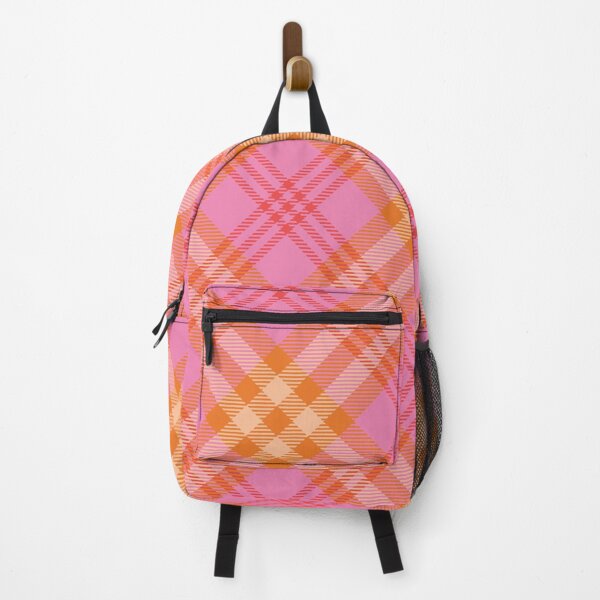 Item preview, Vintage 70'S plaid pink orange coral nude background designed and sold by UnaWu533.