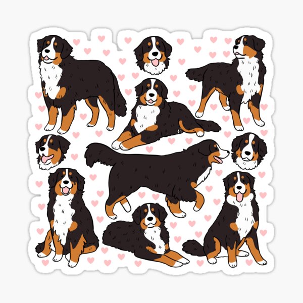 Item preview, Bernese Mountain Dog cute illustration pattern  designed and sold by Yarafantasyart.