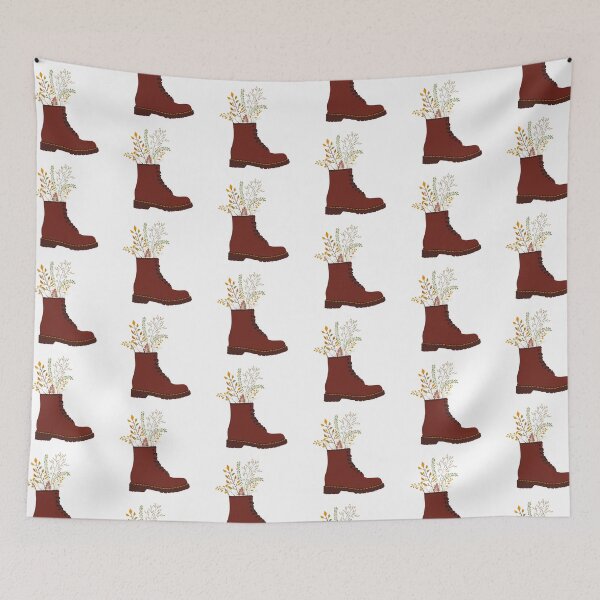Item preview, Dark red Doc Martens with leaves designed and sold by Hinke van Gorsel.