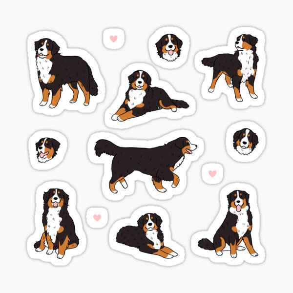 Item preview, Bernese Mountain Dog cute illustration pattern  designed and sold by Yarafantasyart.