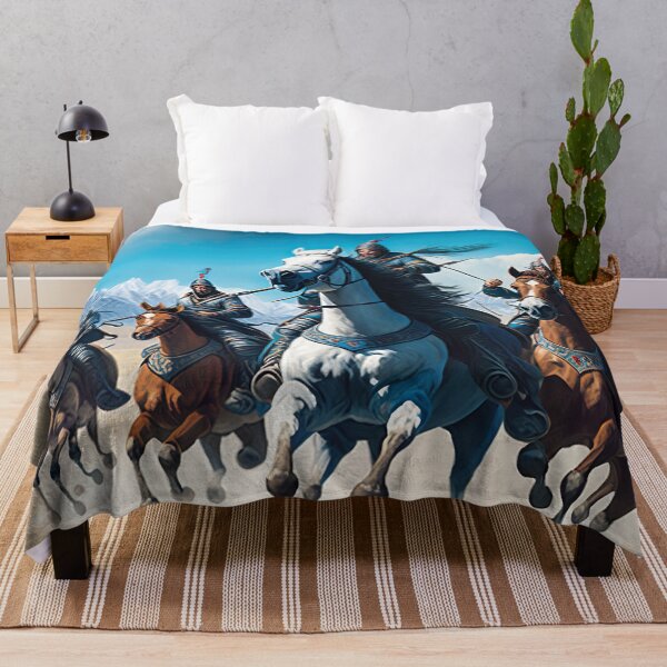 Item preview, Mongol Horde Riding Horses In The Steppe - Medieval Mongolian History designed and sold by Styrman.