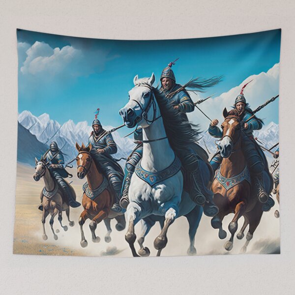 Aperçu de l'œuvre Horde mongole à cheval dans la steppe - Histoire mongole médiévale créée et vendue par Styrman.