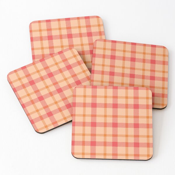 Item preview, Vintage 70'S plaid khaki coral orange background designed and sold by UnaWu533.