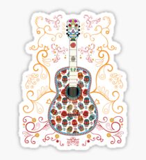 Sugar Skull Guitar T-shirt Sticker