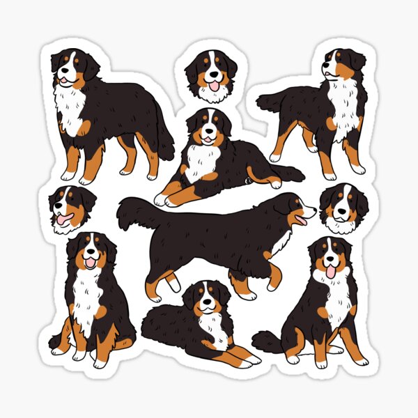 Item preview, Bernese Mountain Dog cute illustration pattern  designed and sold by Yarafantasyart.