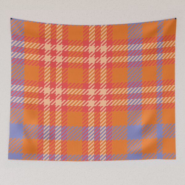 Item preview, Vintage 70'S plaid orange coral light purple nude background designed and sold by UnaWu533.