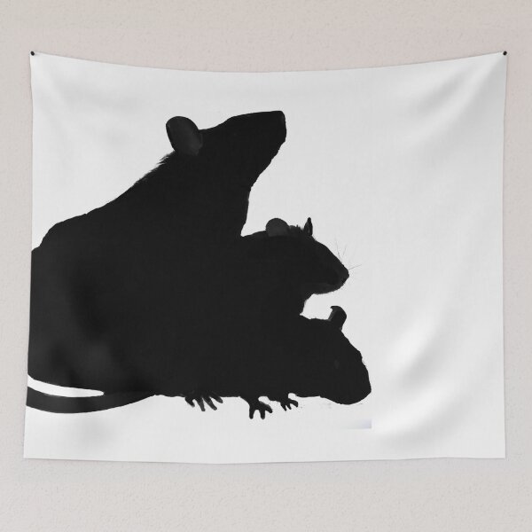 Artikelvorschau, Silhouette mit drei Ratten entworfen und verkauft von mindgoop.