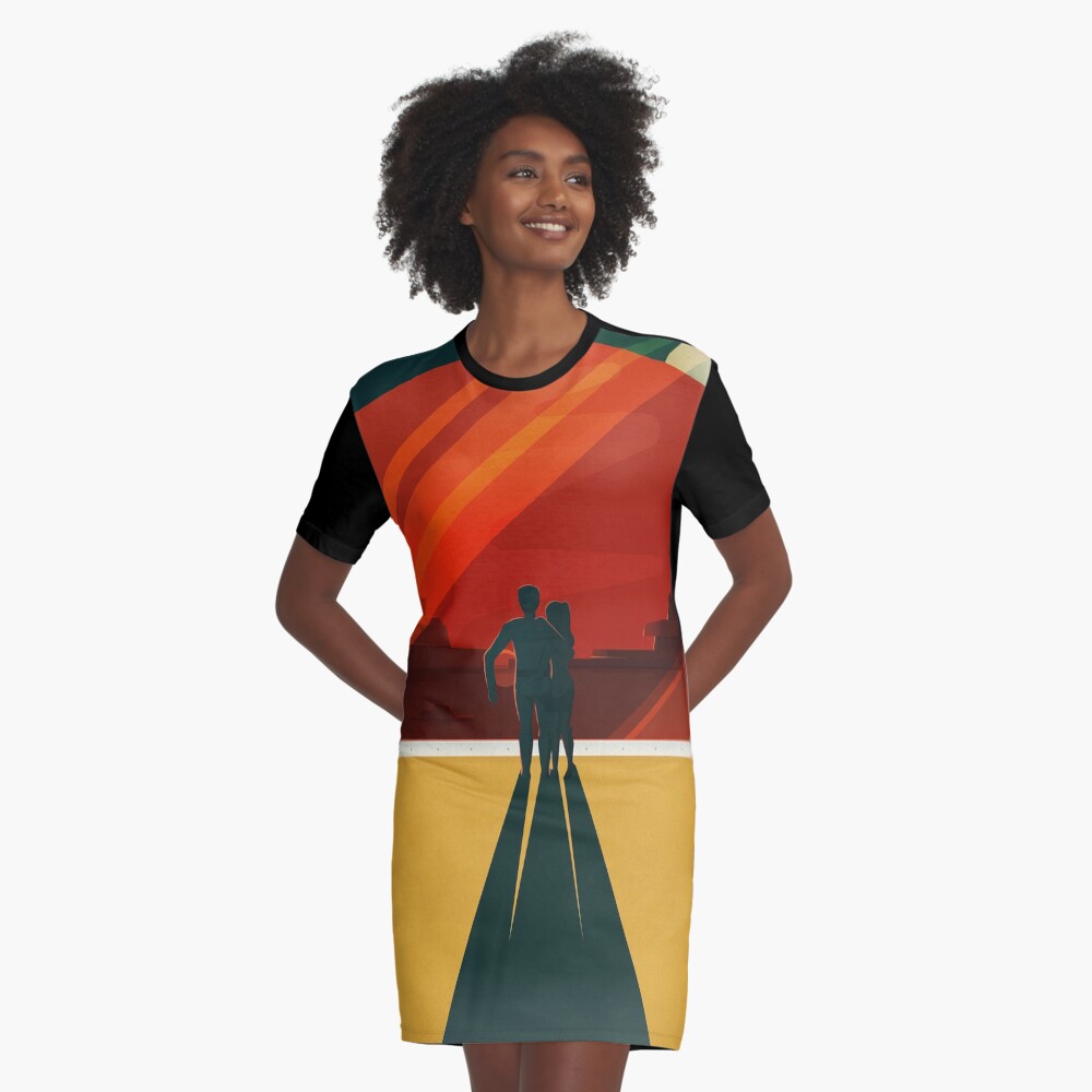 Mars-Tourismus-Plakat für Phobos und Deimos T-Shirt Kleid