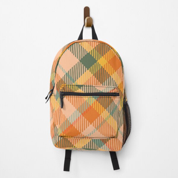 Item preview, Vintage 70'S plaid khaki orange olive light green background designed and sold by UnaWu533.