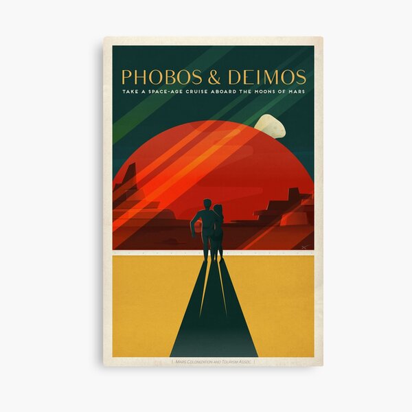 Mars tourism poster for Phobos and Deimos Canvas Print