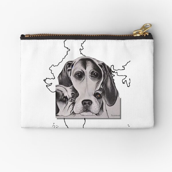 Cartera de Piel Perro Papillon para Mujer Piel Pintada a Mano