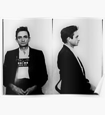 Johnny Cash Mug Shot Horizontal Poster