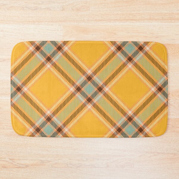 Item preview, Vintage 70'S plaid yellow brown nude light green background designed and sold by UnaWu533.