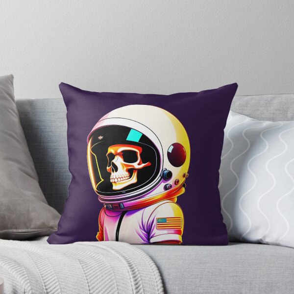 Artikelvorschau, Skeleton Astronaut - Cooles, lustiges Cartoon-Stil-Schädel-Gesicht im Raum entworfen und verkauft von XandDot.