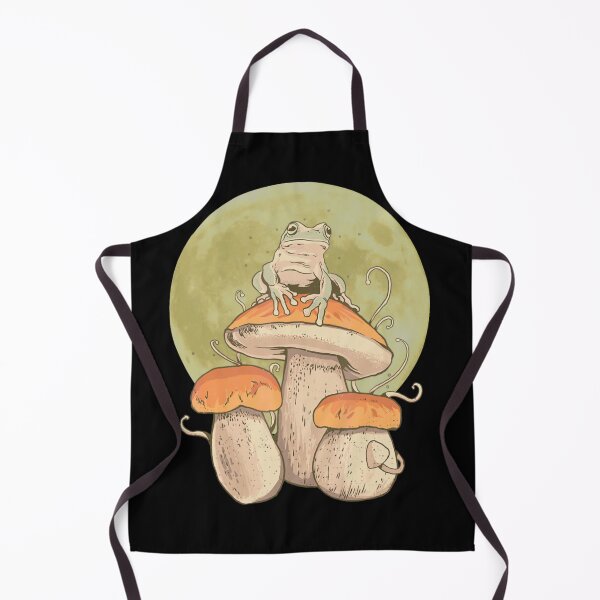 Item preview, Magical cottage core frog sitting on mushrooms with a full moon. designed and sold by MeetMatilda.