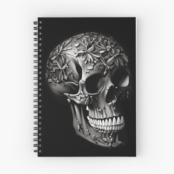 Item preview, Copia de calavera de acero con estampado de flores grises en 3D designed and sold by Goatonfire.