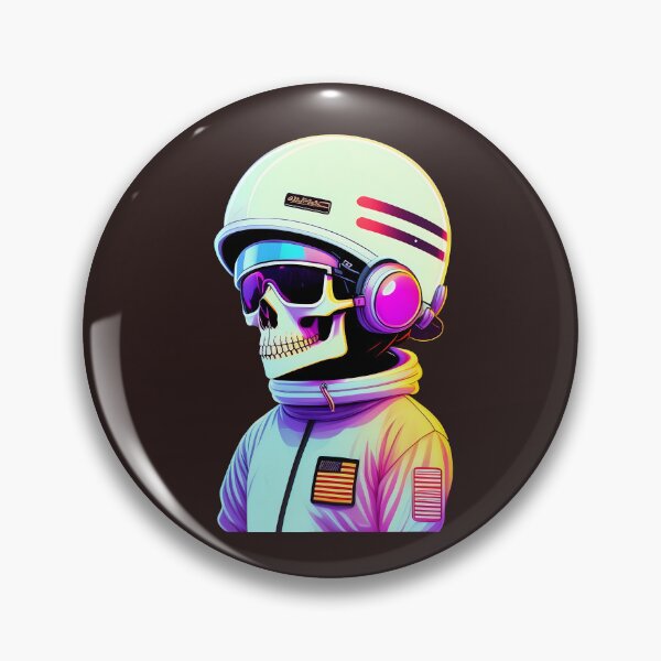 Aperçu de l'œuvre Astronaute Squelette - Visage De Crâne De Style Dessin Animé Drôle Cool Dans L'Espace créée et vendue par XandDot.
