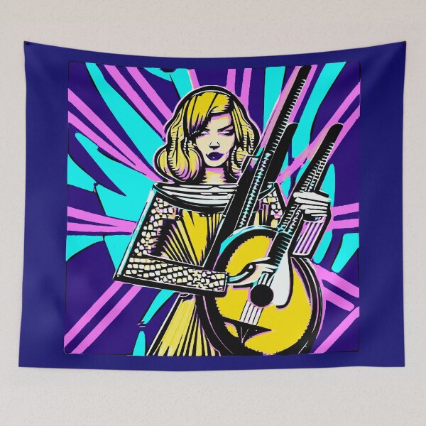 Item preview, Blonde Beauty Playing the Guitar" designed and sold by FunnyShopGirl.