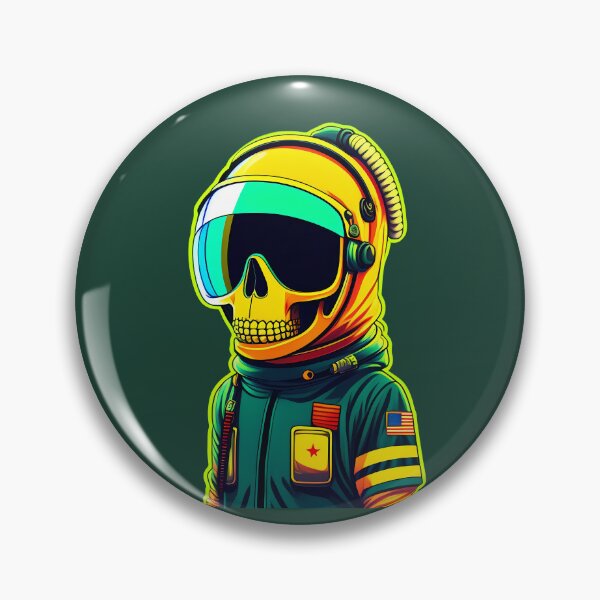 Aperçu de l'œuvre Astronaute Squelette Rétro - Visage De Crâne De Style Dessin Animé Drôle Cool Dans L'espace créée et vendue par XandDot.