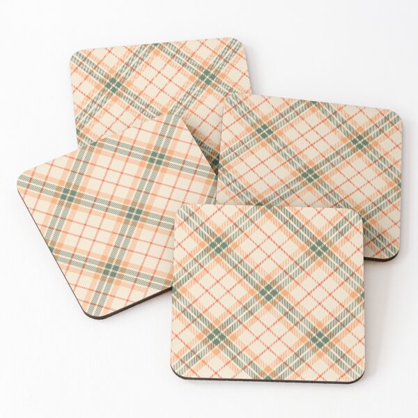 Item preview, Vintage 70'S plaid nude orange olive khaki background designed and sold by UnaWu533.