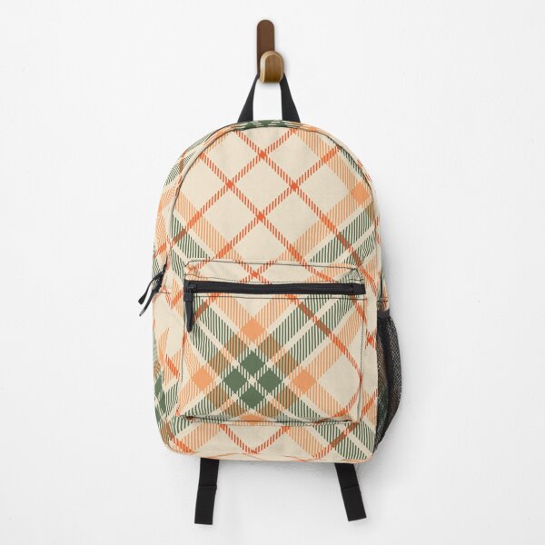 Item preview, Vintage 70'S plaid nude orange olive khaki background designed and sold by UnaWu533.