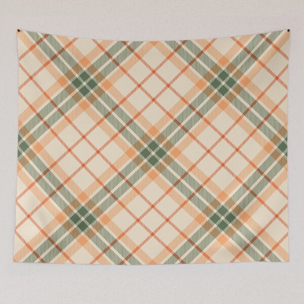 Aperçu de l'œuvre Vintage 70'S plaid nude orange olive khaki background créée et vendue par UnaWu533.