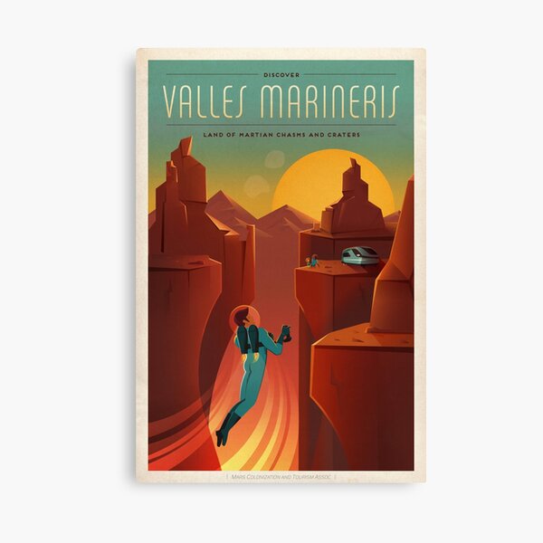 Mars tourism poster for Valles Marineris Canvas Print