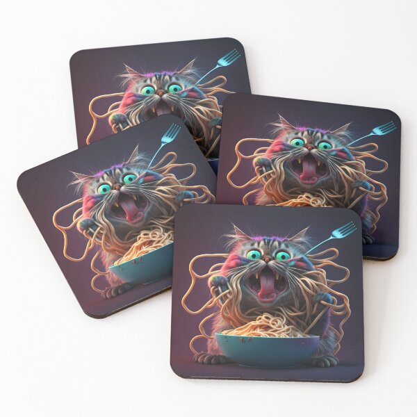 Item preview, Funny cat eating spaghetti designed and sold by Dannypryce.